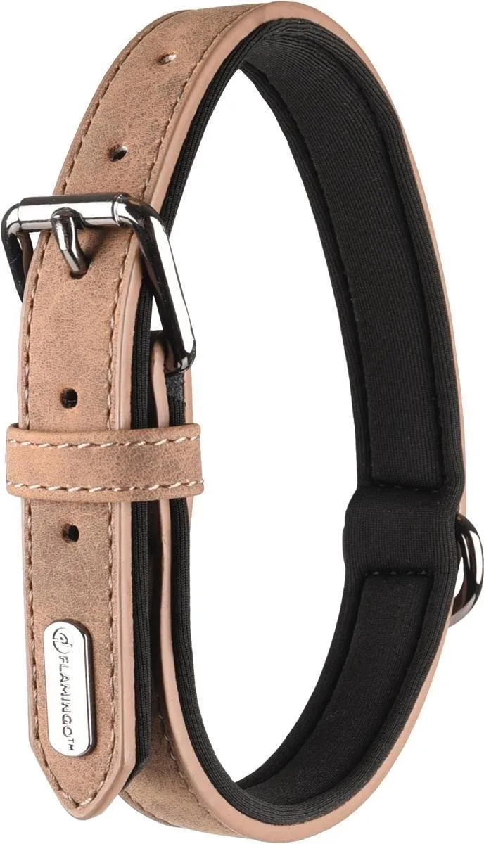 Flamingo Delu Halsband Honden - XL 47-57cm - Bruin