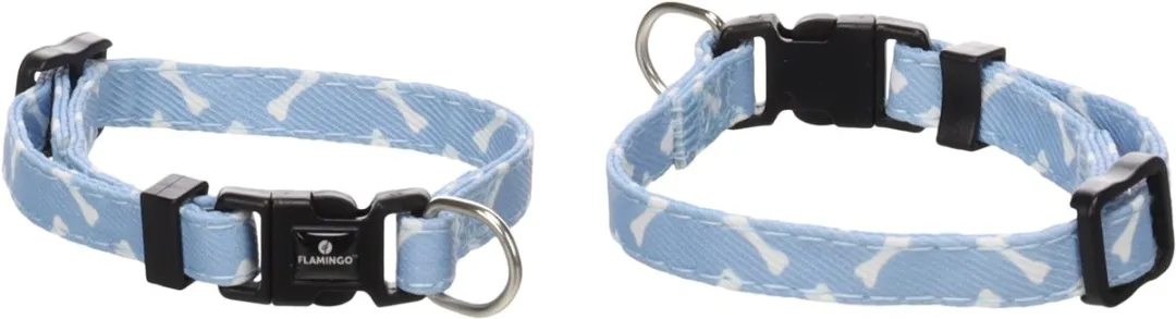 Flamingo Puppy Halsband - XXS 15-25cm - 10mm - Roze/Blauw/ Groen