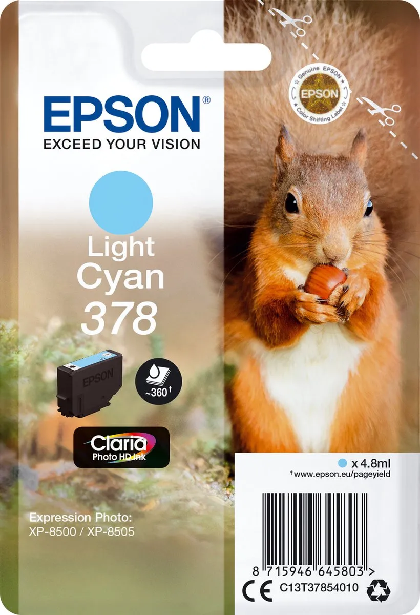 Epson C13T37854010 Light Cyaan Inktcartridge