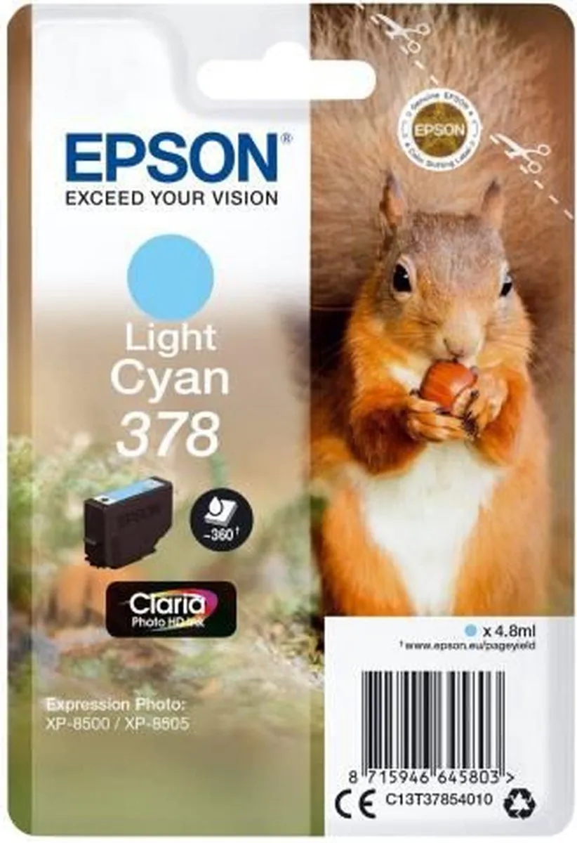 Epson C13T37854010 Light Cyaan Inktcartridge - 48ml