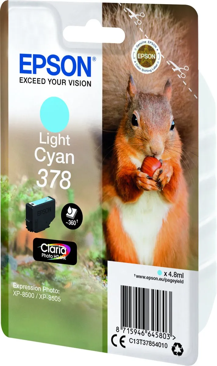 Epson C13T37854010 Light Cyaan Inktcartridge - 48ml