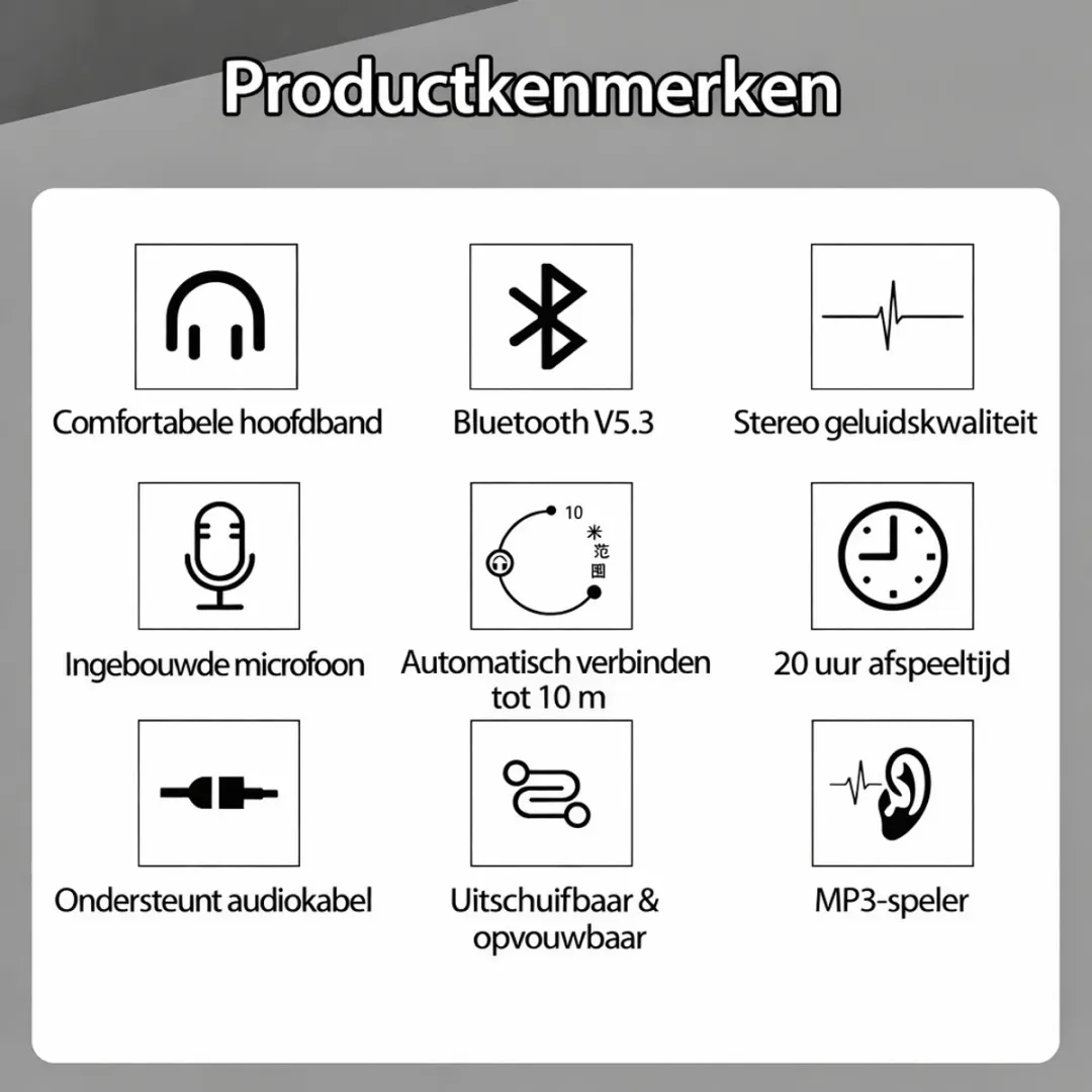 RedParrot Bluetooth 5.3 Koptelefoon - Goud