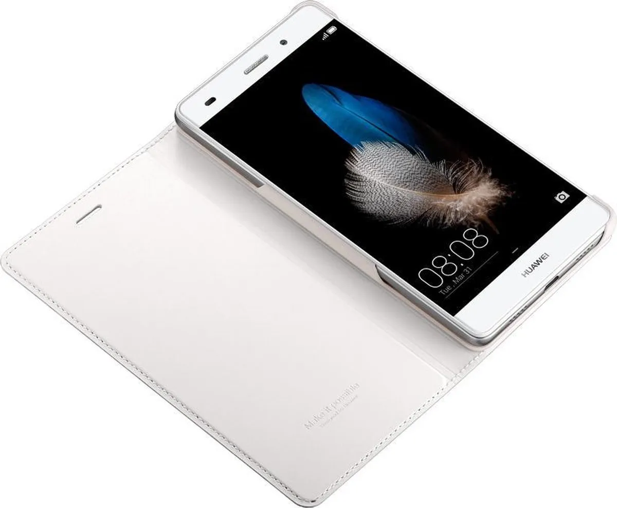 Huawei P8 Lite 2016 Flipcover Leder - Wit