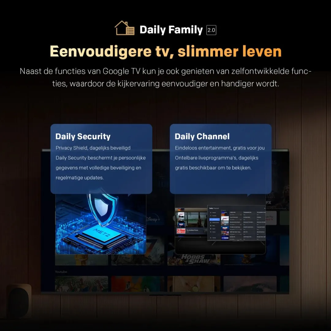 METZ 43MQF7500Z QLED TV 43 inch – 4K UHD – Smart Google TV – HDR10 – Dolby Audio – WiFi – Triple Tuner