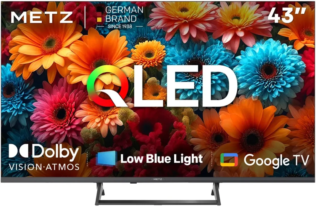 METZ 43MQF7500Z QLED TV 43 inch – 4K UHD – Smart Google TV – HDR10 – Dolby Audio – WiFi – Triple Tuner