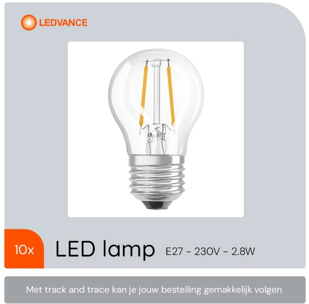 LEDVANCE Classic P45 E27 LED Lamp 2.8W 250lm - 10 Stuks - afbeelding 6 van 6
