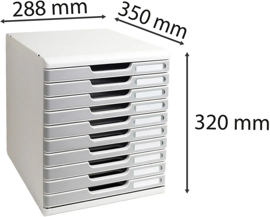 Exacompta Ladenbox Modulo Office 10 Gesloten Laden - Graniet - afbeelding 3 van 6