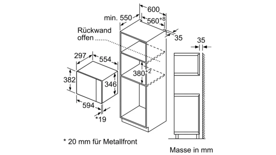 Bosch BEL523MS0 Magnetron met Grill - 800W - Zwart