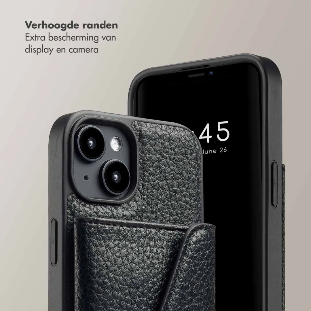 Selencia Hoesje iPhone 14 - Zwart - 3 Pasjes