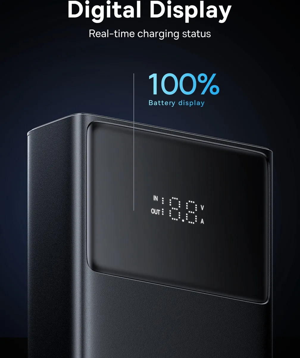 Baseus Star-Lord 65W Powerbank 20000mAh - Smartwatch/Telefoon - Zwart