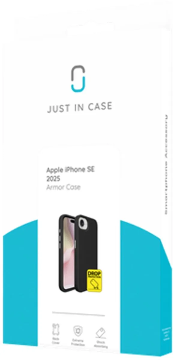 Just in Case iPhone 17e/16e Armor Hoesje - Zwart