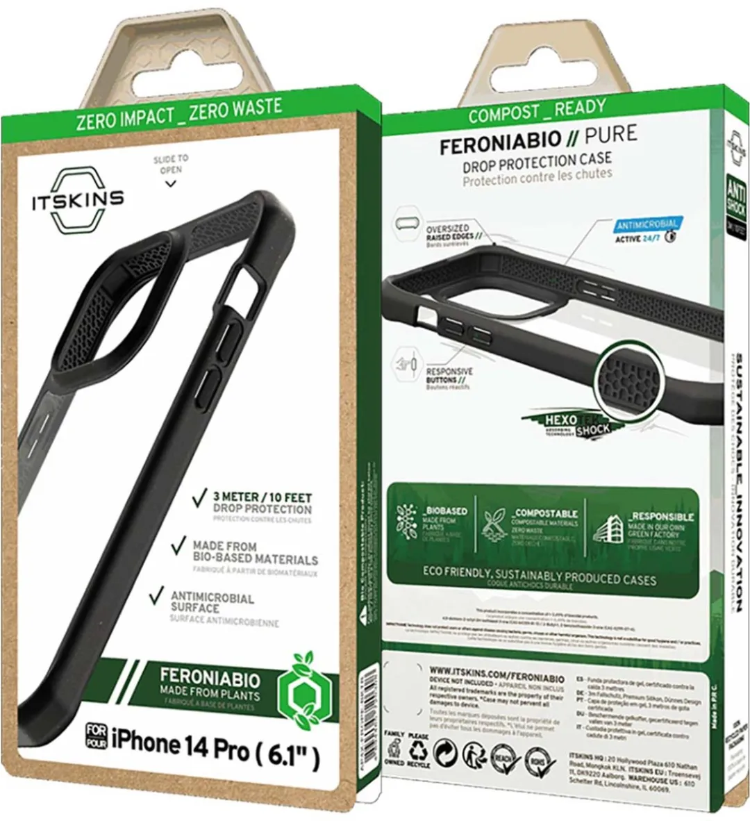 Itskins Feronia Organic Pure iPhone 14 Pro Hoes - Transparant