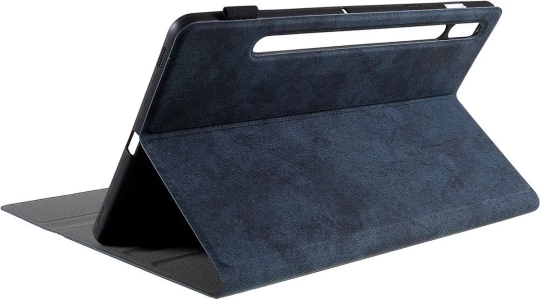 Just in Case Tablethoes met Toetsenbord AZERTY Vintage Blauw - Samsung Galaxy Tab S8+ 12.4