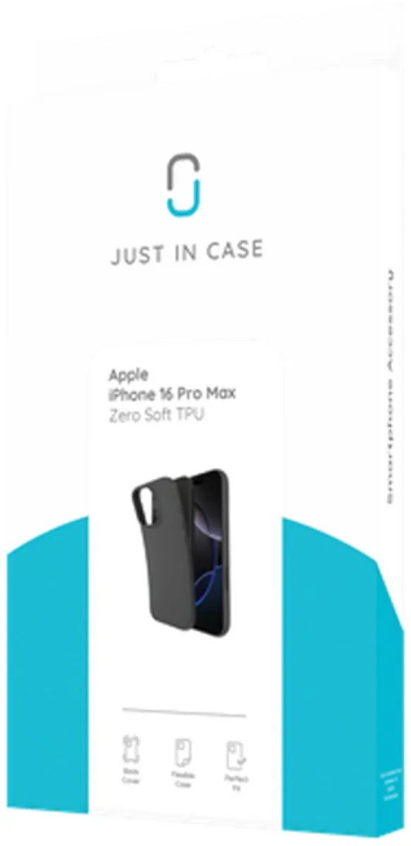 Just in Case iPhone 16 Pro Max Hoesje Siliconen 8332820 - Zwart