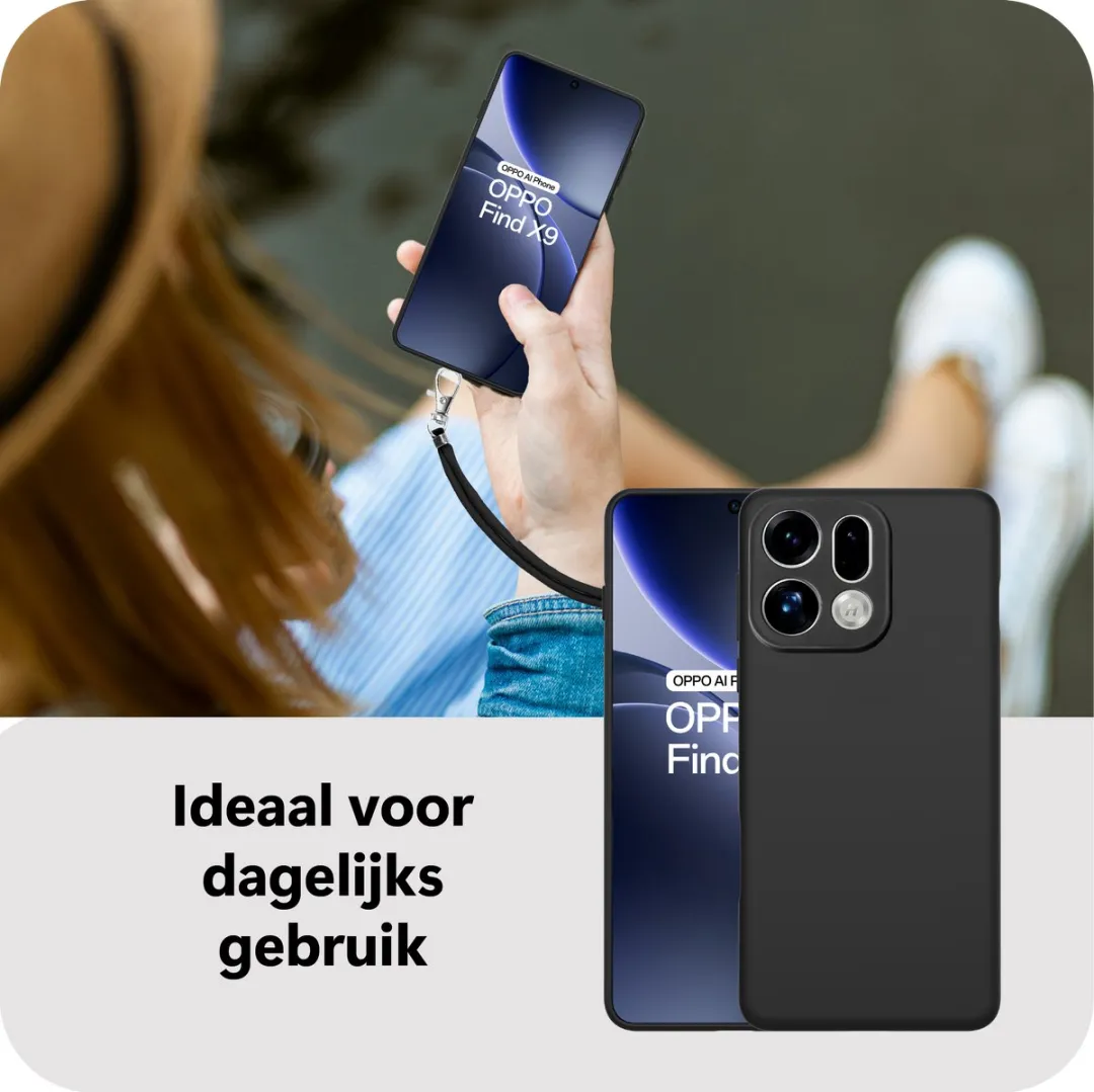 Just in Case Hoesje MOO2855KL1L Oppo Find X9 - Flexibel - Zwart - afbeelding 4 van 6