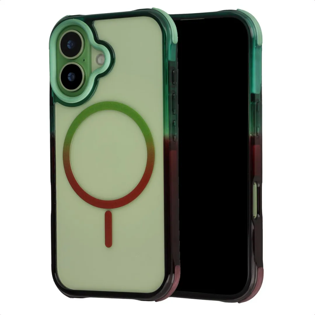 Selencia iPhone 17 Gradient Hoesje - Groen/Bruin