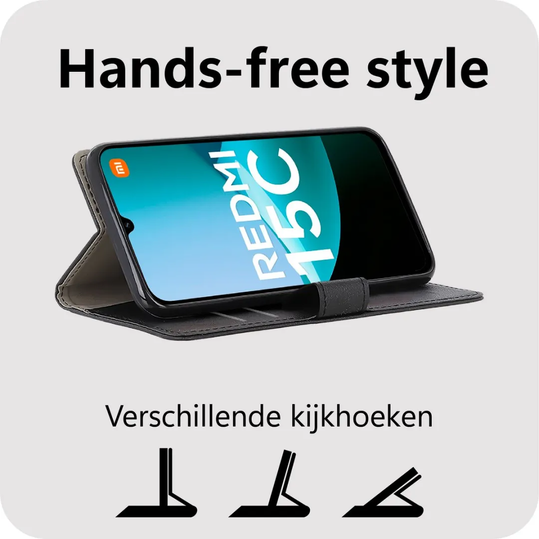 Just in Case Bookcase Classic Hoesje Xiaomi Redmi 15C MXM2799CW1 - Zwart - afbeelding 6 van 6
