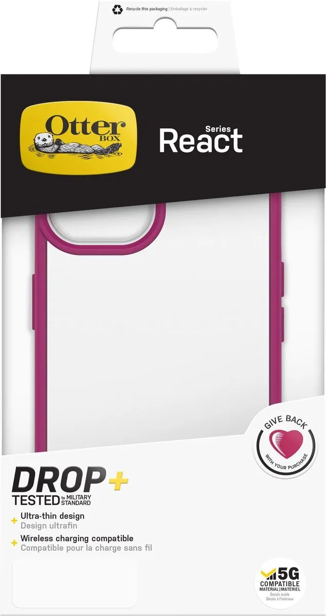 OtterBox React Hoesje iPhone 13 - Roze & Transparant - 77-85587 - afbeelding 6 van 6