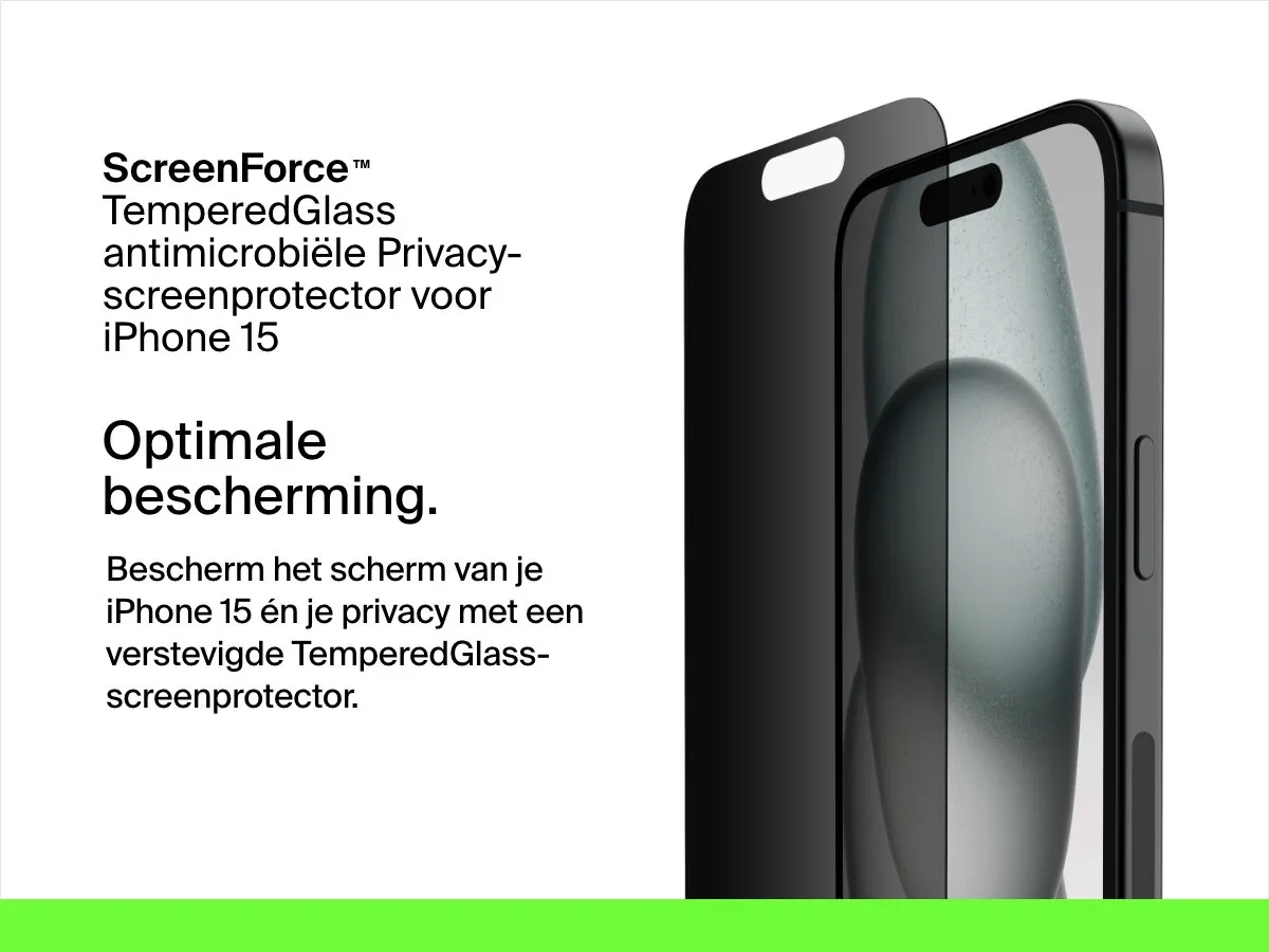 Belkin TemperedGlass Privacy Screenprotector iPhone 16/15/14 Pro
