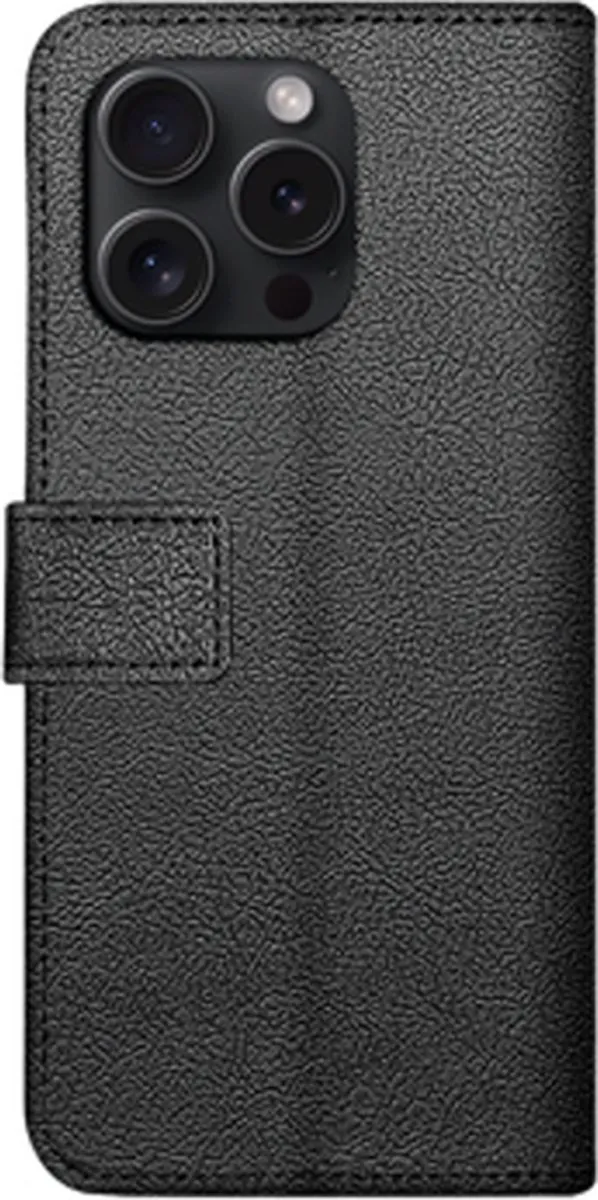 Just in Case Bookcase Classic iPhone 15 Pro Hoesje - 2 Pasjes - Zwart - afbeelding 3 van 6
