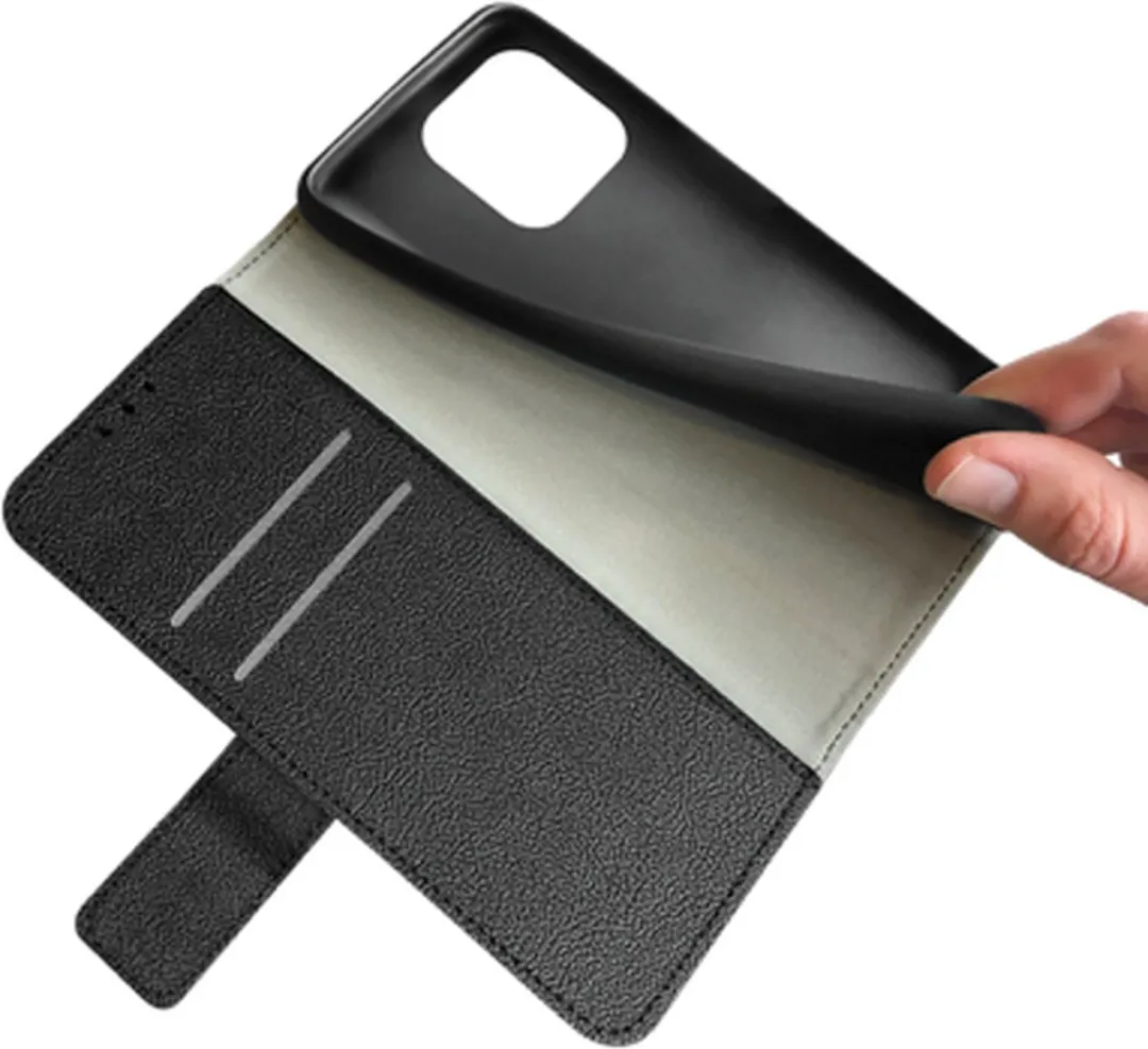 Just in Case Bookcase Classic iPhone 15 Pro Hoesje - 2 Pasjes - Zwart - afbeelding 2 van 6