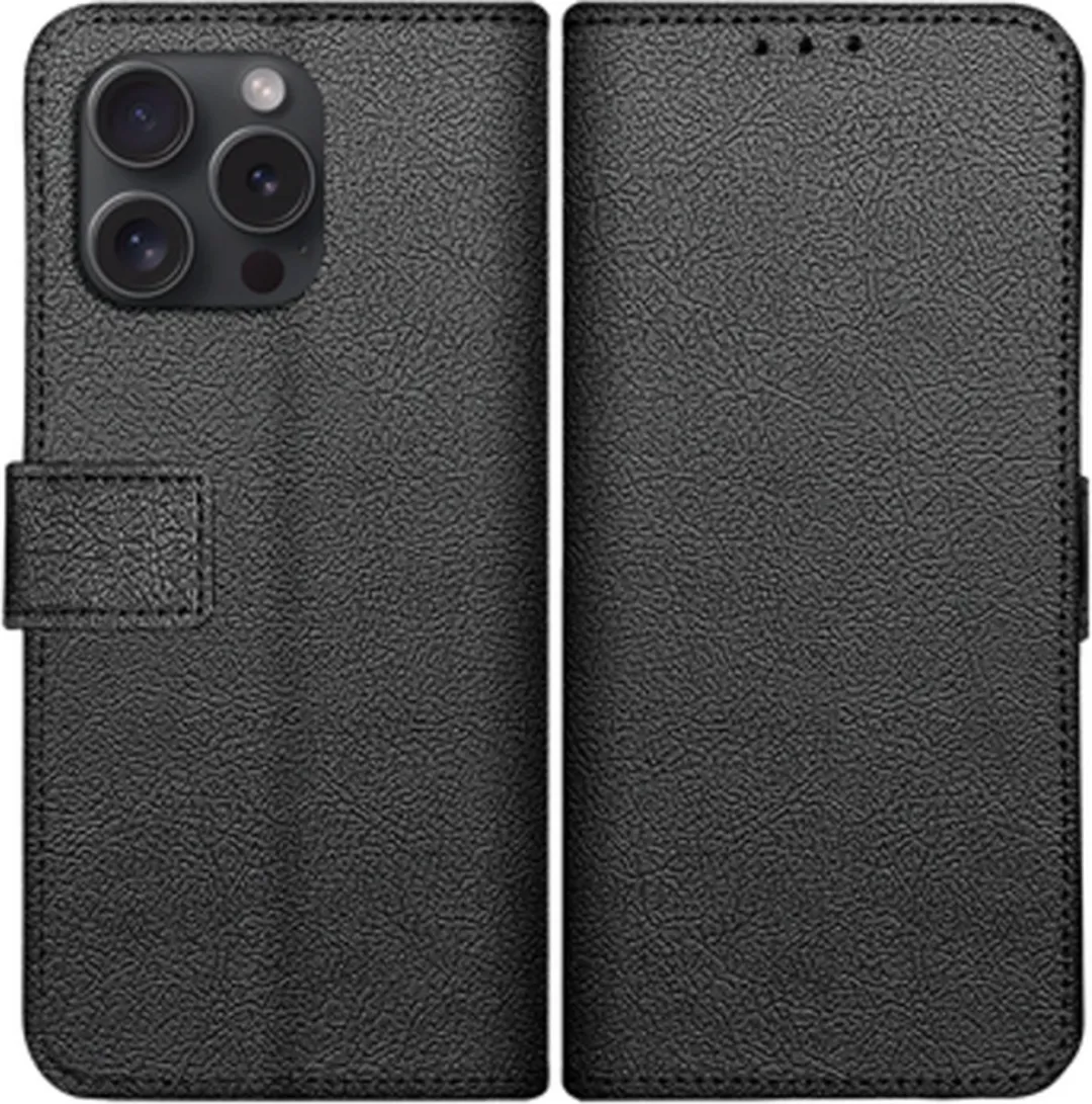 Just in Case Bookcase Classic iPhone 15 Pro Hoesje - 2 Pasjes - Zwart - afbeelding 5 van 6