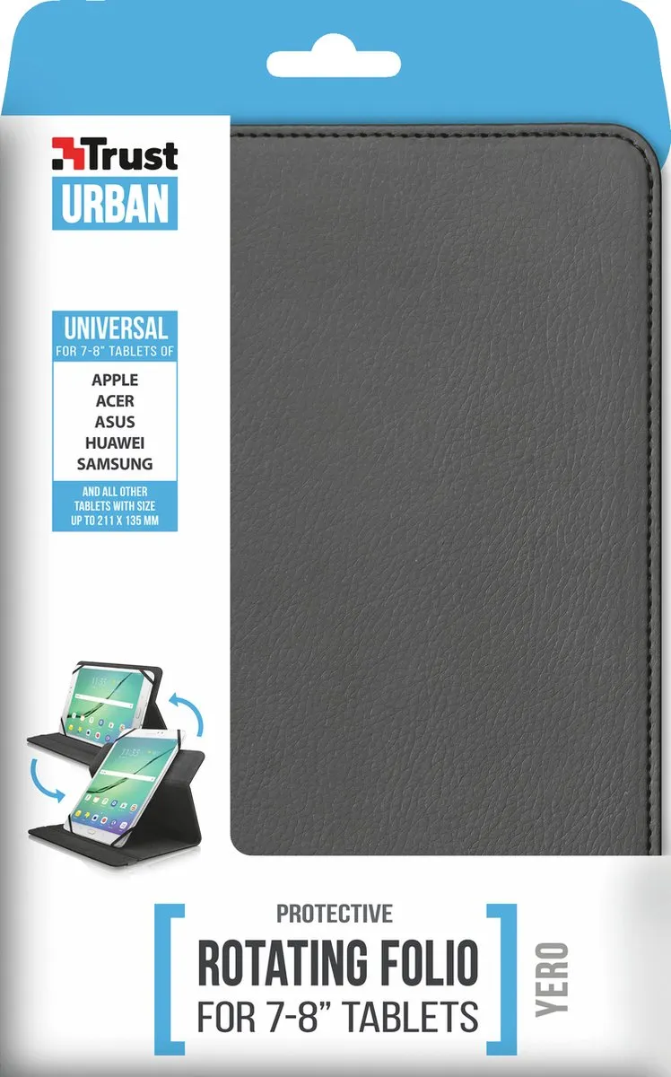 Trust Yero 7-8 Folio Tablettasche - 8 Inch - Zwart