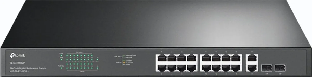 TP-Link TL-SG1218MP Netwerkswitch - 16 PoE-poorten 250W - Zwart