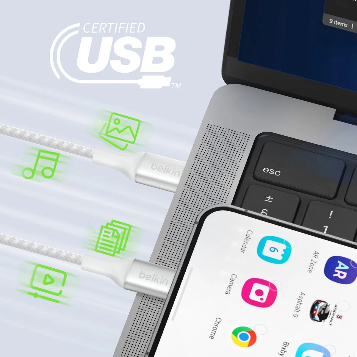 Belkin USB-C CAB015BT1MWH Kabel 1m - Wit