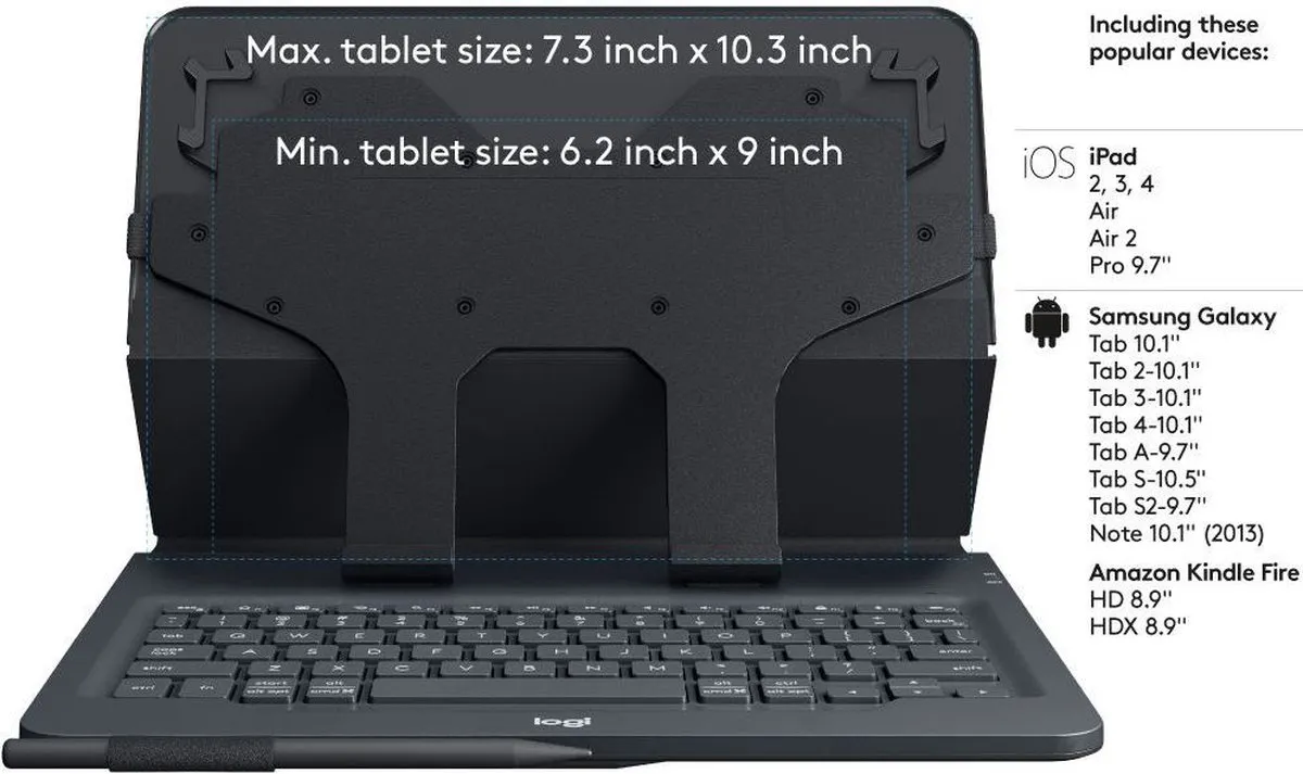 Logitech Universal Folio 920-008338 Toetsenbordcase - 10.5" - Zwart