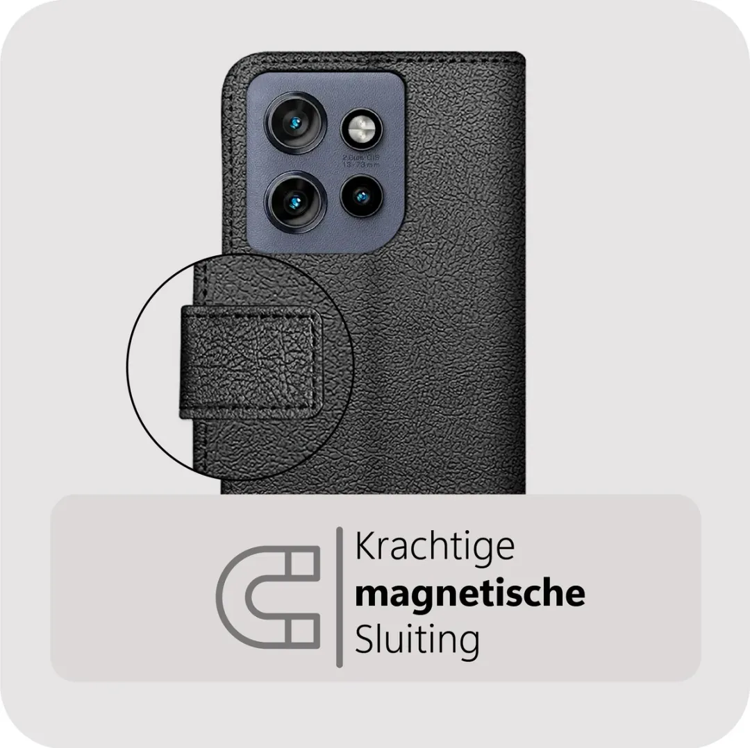 Just in Case Bookcase Classic Motorola Edge 60 Neo Hoesje - MMT2825CW1 - Zwart