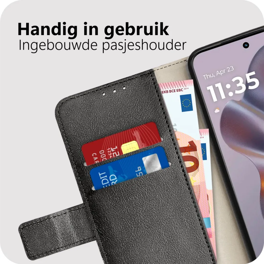 Just in Case Bookcase Classic Motorola Edge 60 Neo Hoesje - MMT2825CW1 - Zwart