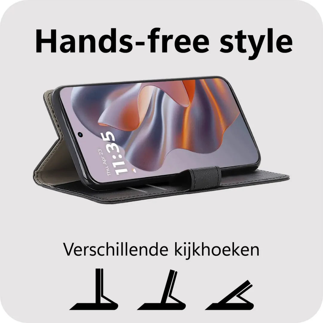 Just in Case Bookcase Classic Motorola Edge 60 Neo Hoesje - MMT2825CW1 - Zwart - afbeelding 6 van 6