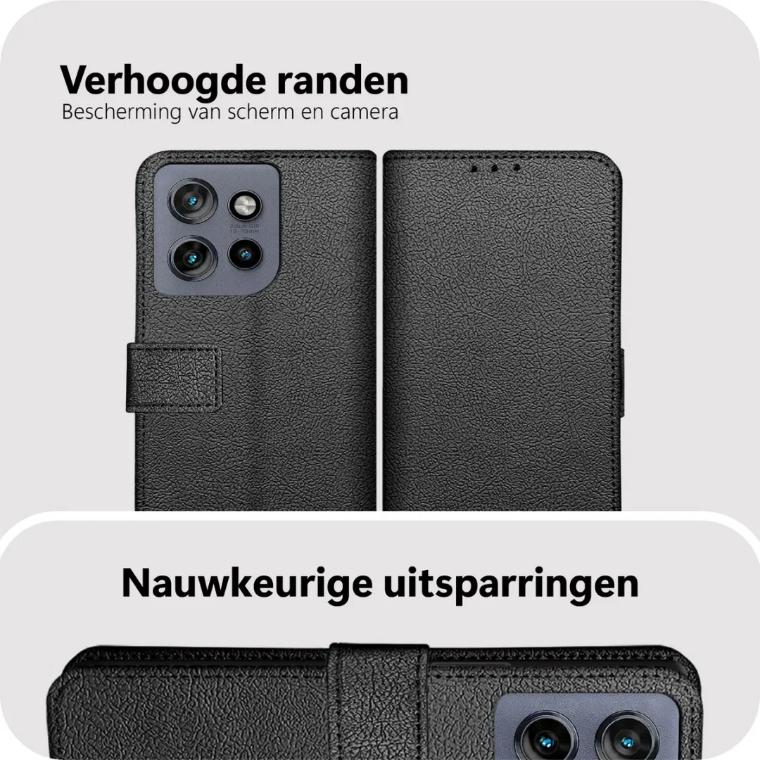 Just in Case Bookcase Classic Motorola Edge 60 Neo Hoesje - MMT2825CW1 - Zwart