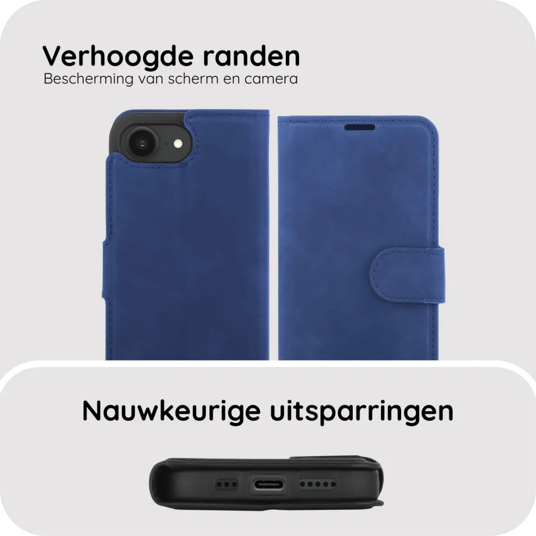 Just in Case iPhone 17e/16e Hoesje Blauw - 4 Pasjes