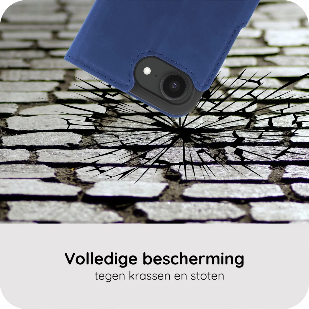 Just in Case iPhone 17e/16e Hoesje Blauw - 4 Pasjes