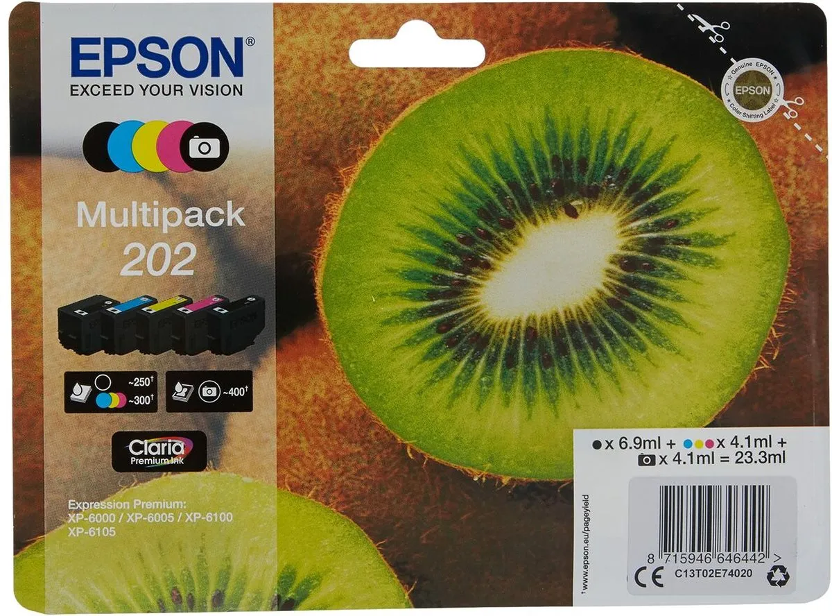 Epson 202 Inktcartridge 5-kleuren C13T02E74020