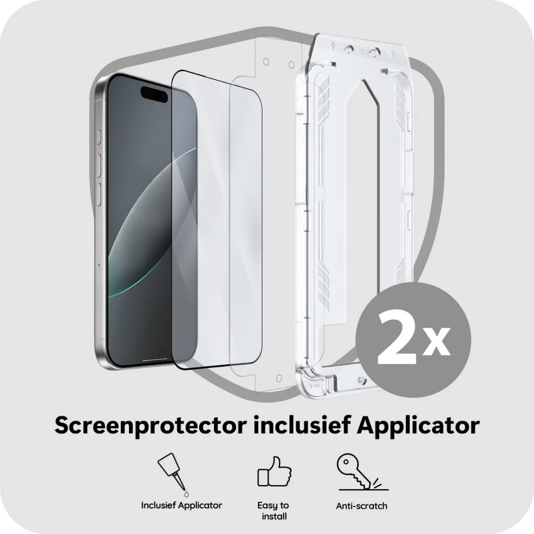 Just in Case Screenprotector iPhone 16/17 Pro Max - 2 Stuks