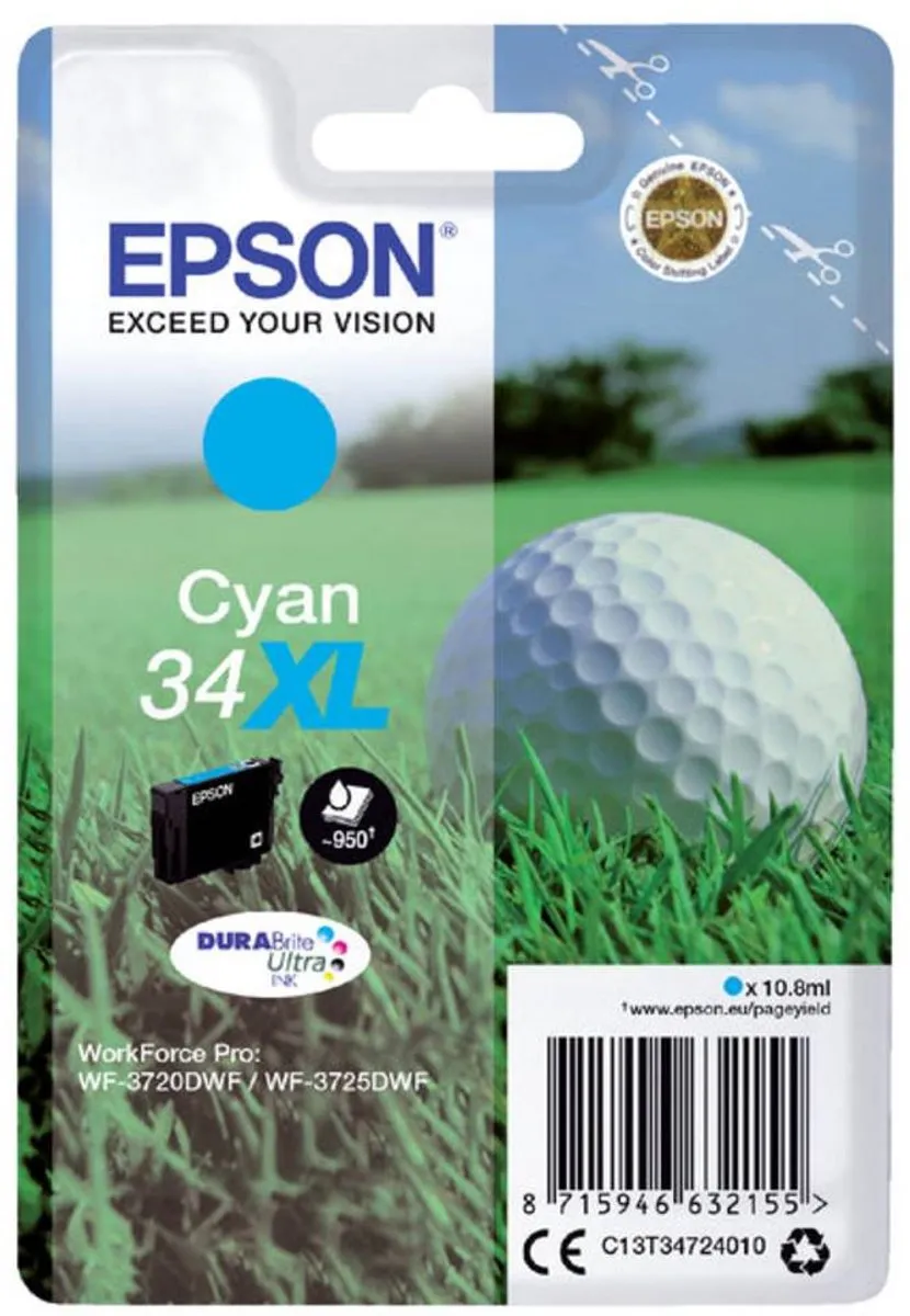 Epson 34XL Cyaan Inktcartridge - 950 pagina's