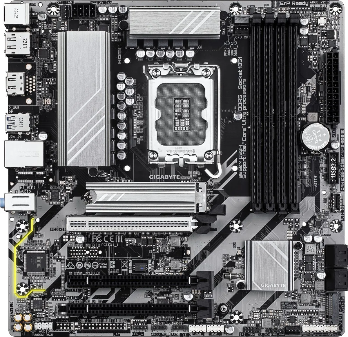 Gigabyte B860M DS3H Moederbord - Intel B860 - microATX