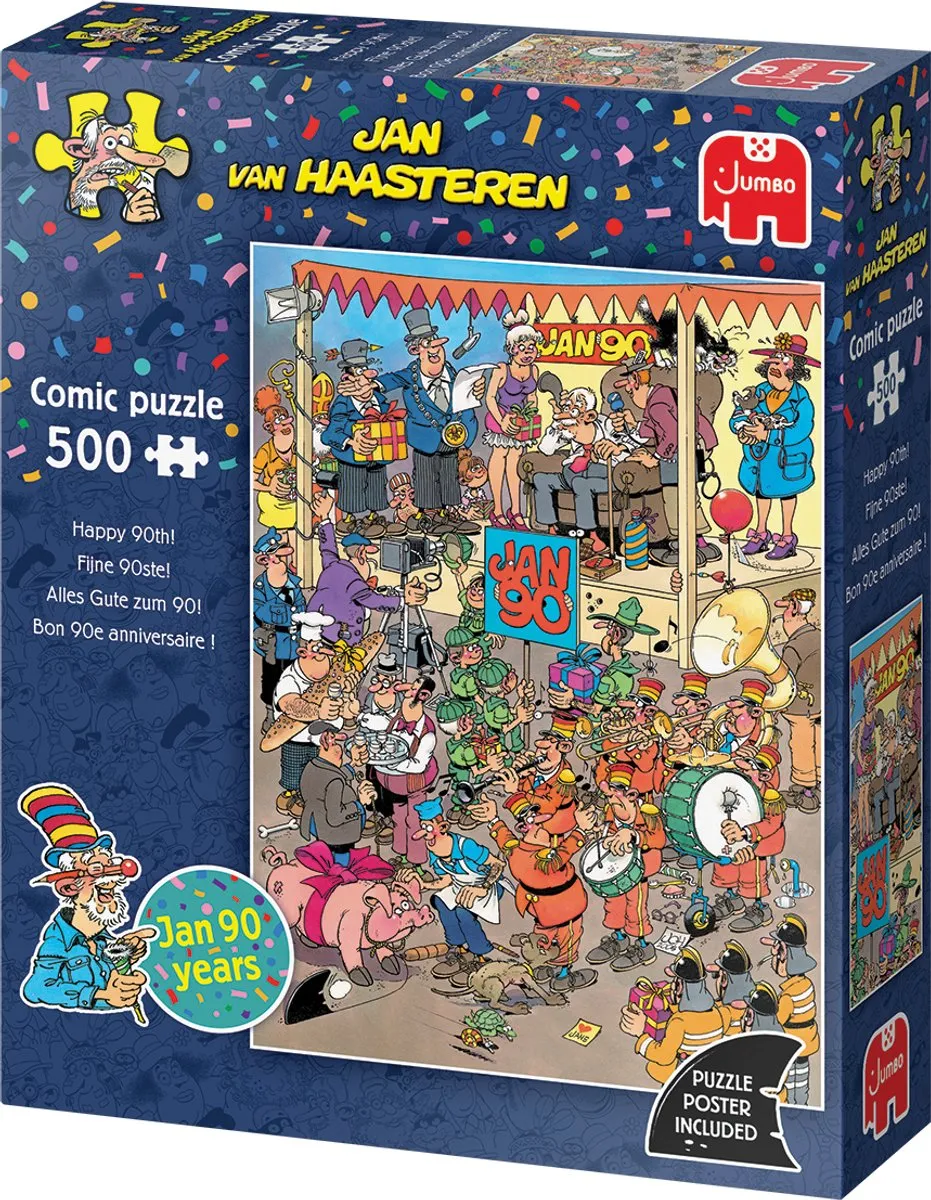 Jan van Haasteren Fijne 90ste! Legpuzzel - 500 Stuks - Meerkleurig
