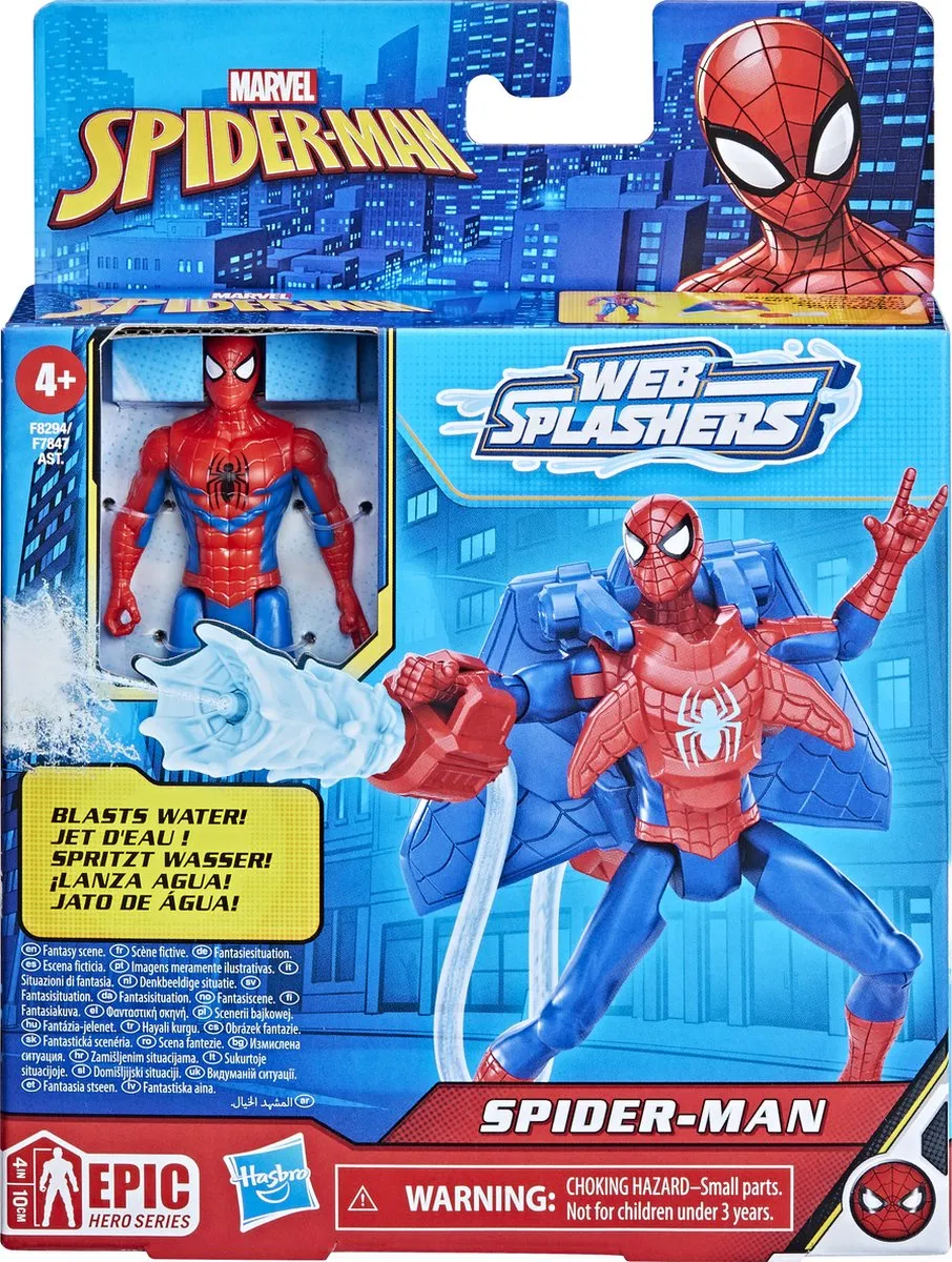 Spider-Man Aqua Web Warrior Classic Actiefiguur F82945X0 - Rood - afbeelding 6 van 6