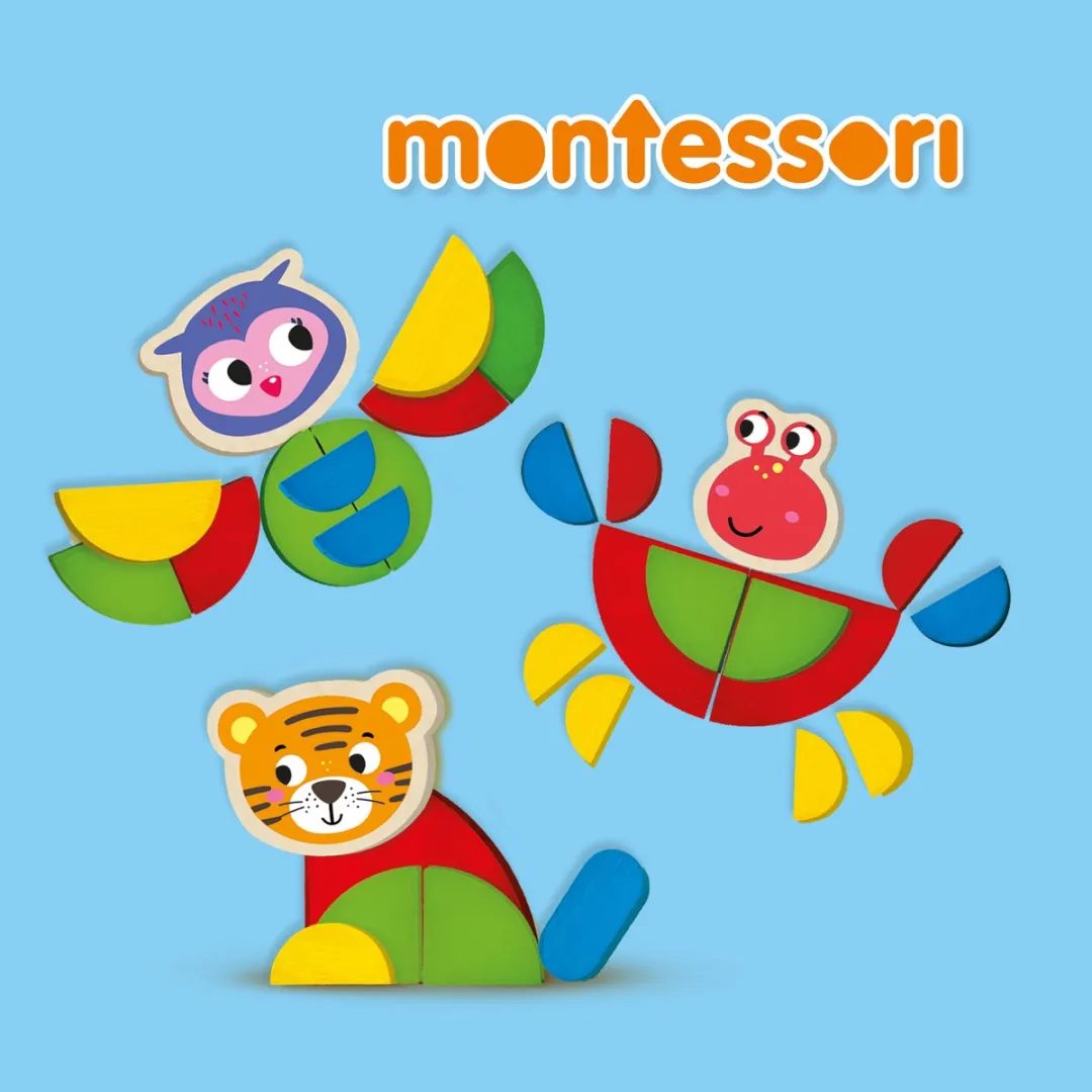 SES Creative Montessori Dieren Vormen Naleggen - Multicolor