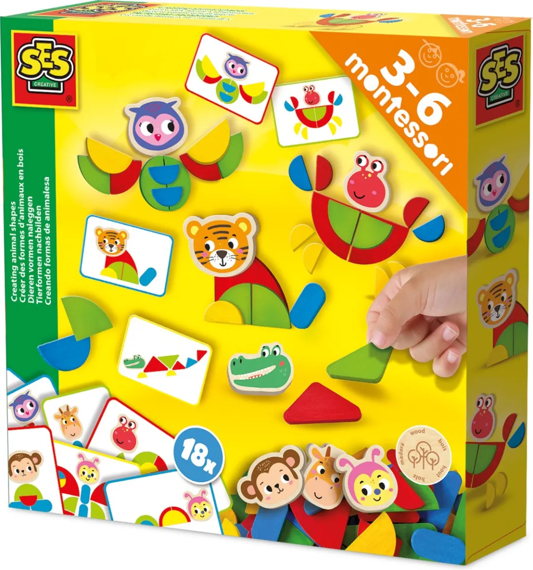 SES Creative Montessori Dieren Vormen Naleggen - Multicolor
