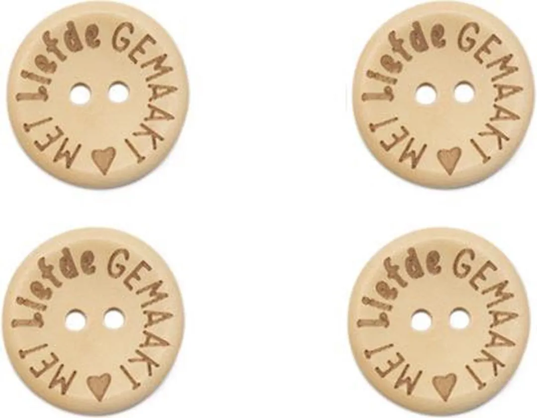 Durable Houten Knopen 20mm - Eiken - 4 Stuks