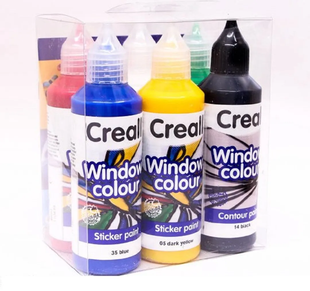 Creall Window Colour Starterset - 6 Kleuren 80ml Multi