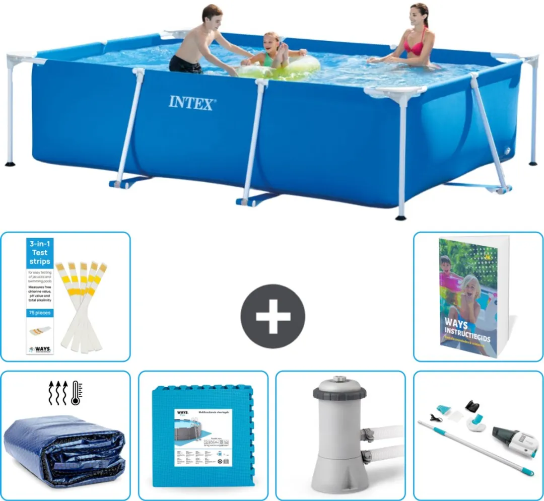 Intex Frame Zwembad 300x200x75cm Blauw - 7-delig