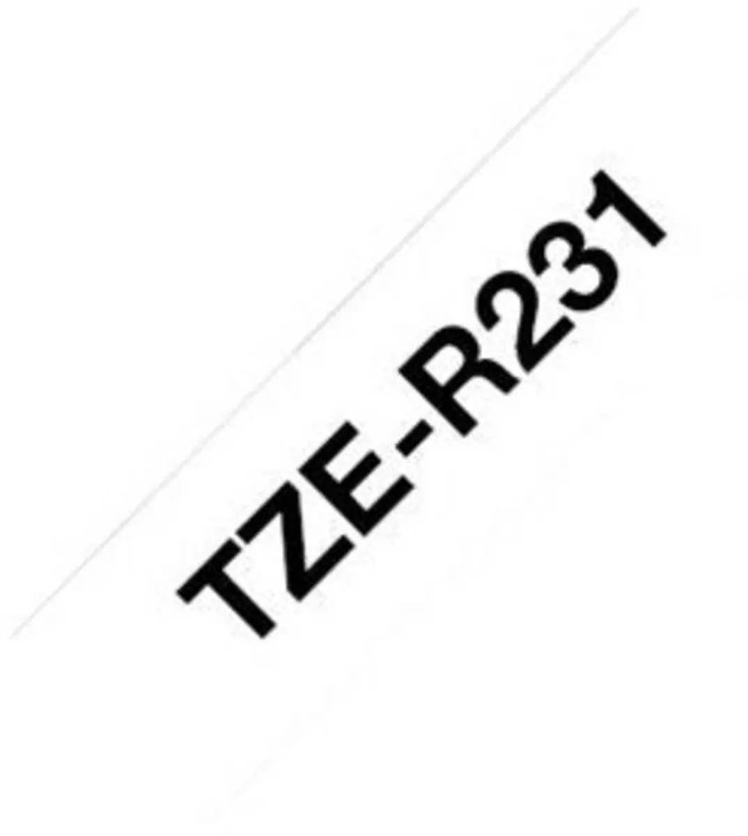 Brother TZe-R231 Labeltape Textiel 12mm Wit/Zwart 4m