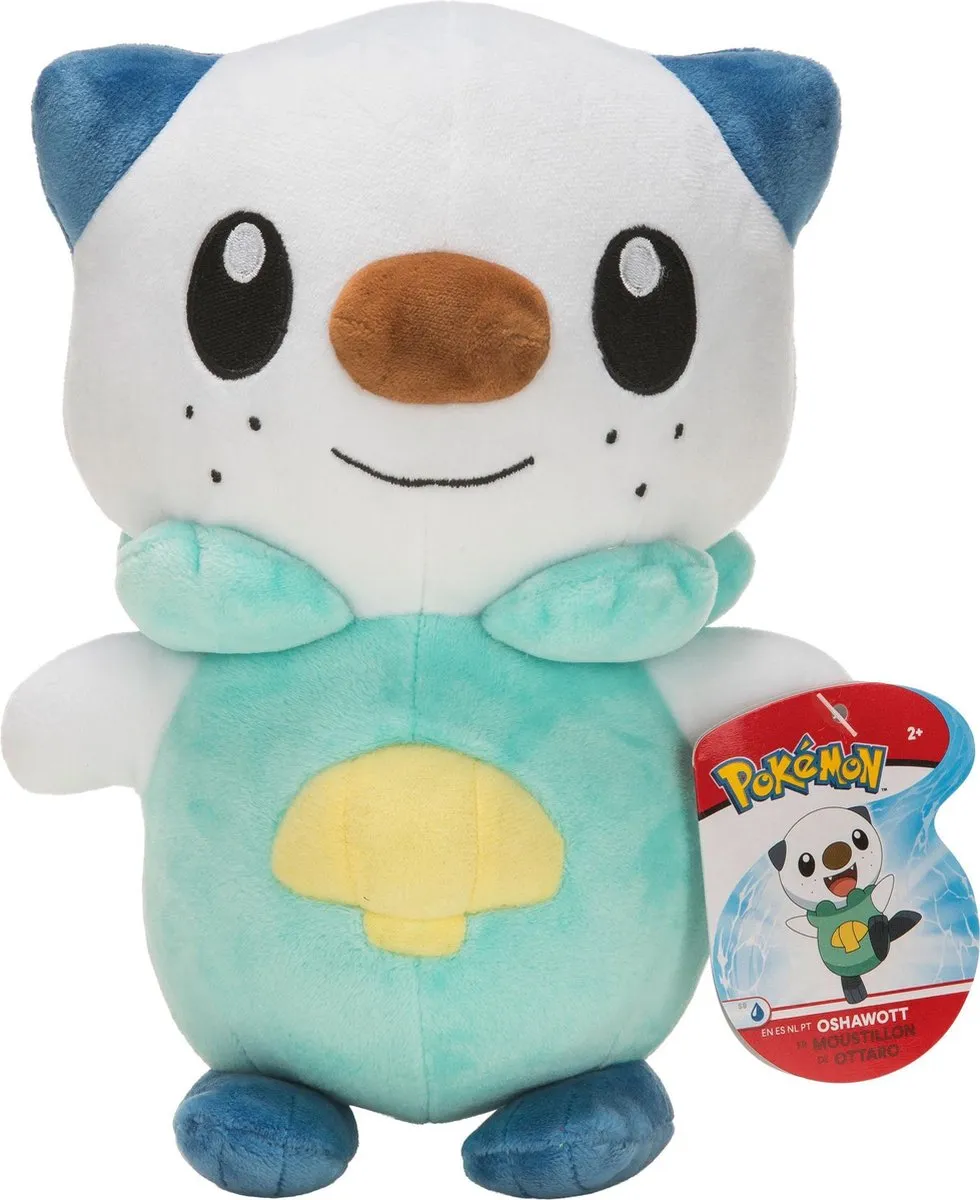 Pokémon Knuffel Oshawott Pluche 20cm - Groen/Wit