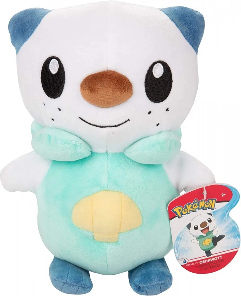 Pokémon Knuffel Oshawott Pluche 20cm - Groen/Wit